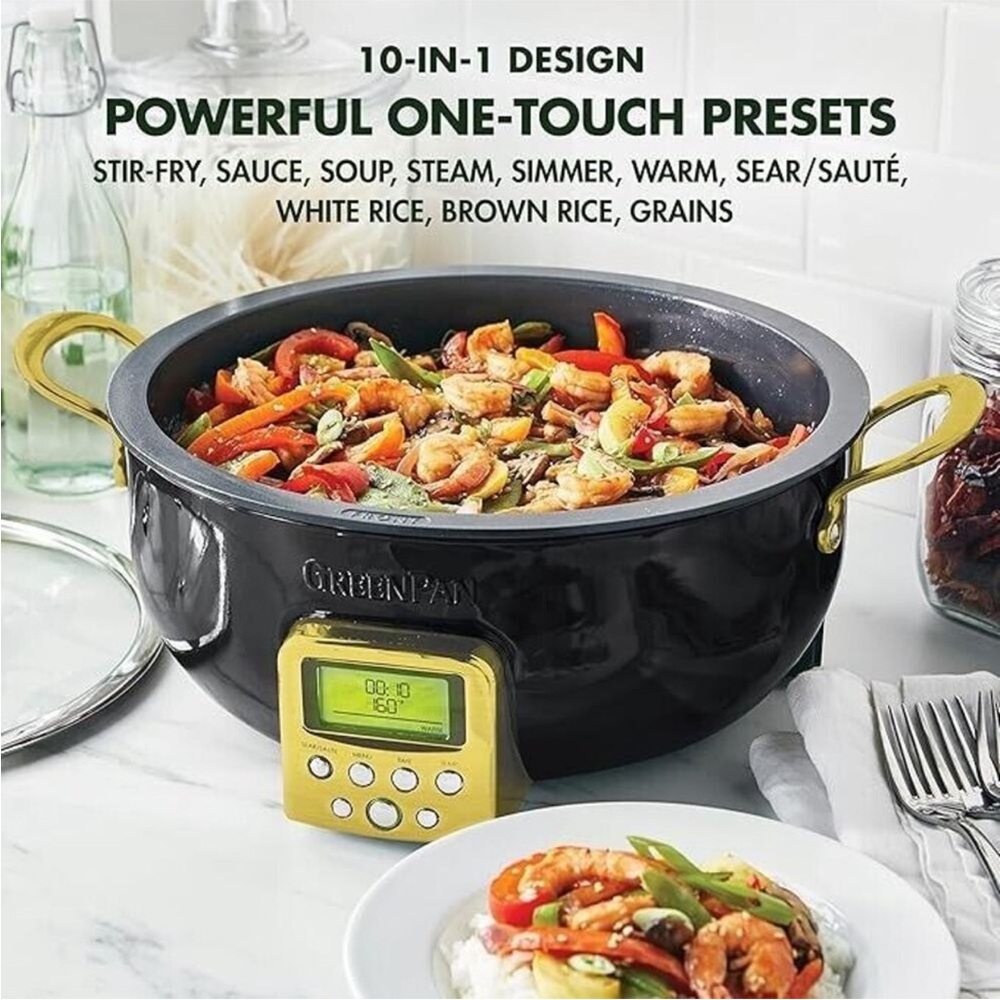GREENPAN 6Qt Elite Ceramic Nonstick Smart Skillet - Picture 2 of 6